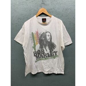 Zion Rootswear Bob Marley Positive Vibration T-Shirt Men XL White Reggae Vintage